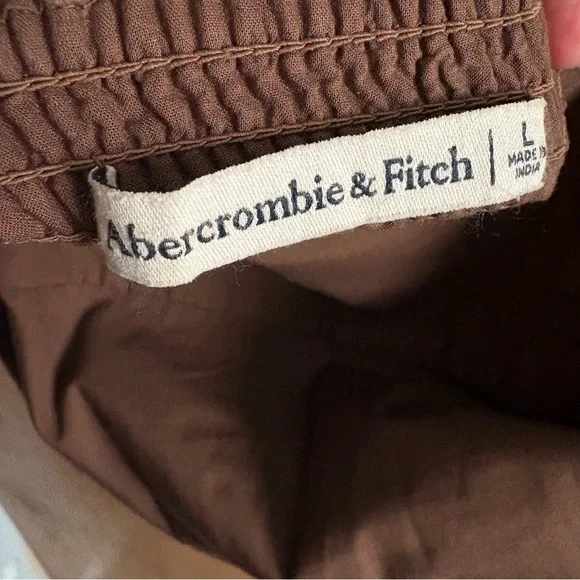 Abercrombie & Fitch Chocolate Brown Emerson Square Neck Crop Top Puff Sleeve Y2K - Picture 12 of 12